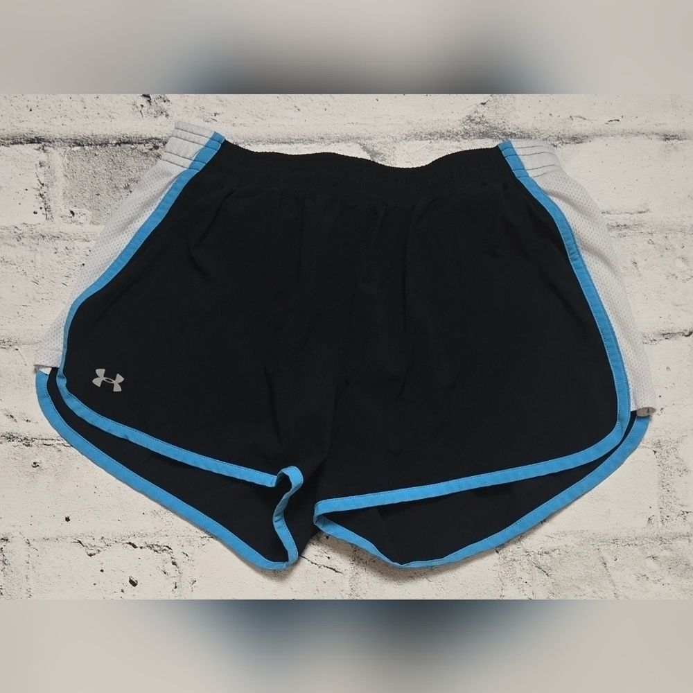 Under Armour Womens Running Shorts Navy Blue Lined Size Medium